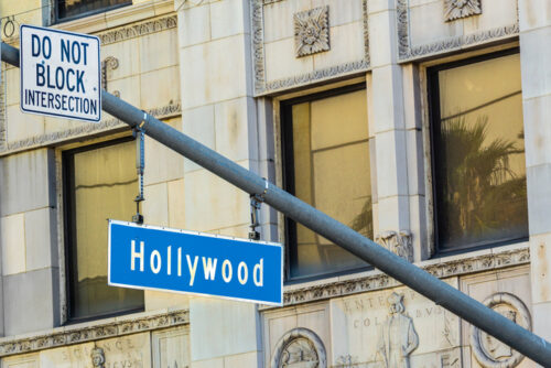 Panneau de rue sur Hollywood boulevard