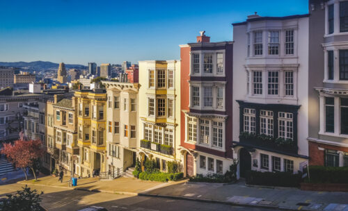 Rangée de maisons à San Francisco Californie