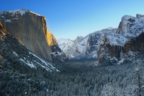 Yosemite National Park in winter time, Californai, USA