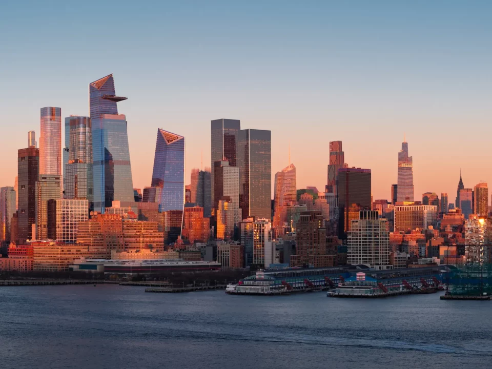 vue panoramique de Manhattan et du fleuve Hudson depuis le New Jersey